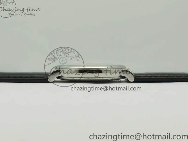 MIROTIME 1228 Portofino Automatic SS FKF 1:1 Best Edition White Dial RG Markers on Black Leather Strap A Stretchable 7141